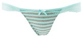 Thumbnail for your product : Charlotte Russe Striped Lace-Trim Thong Panties