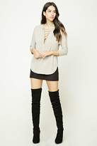 Thumbnail for your product : Forever 21 Lace-Up Dolphin Hem Top