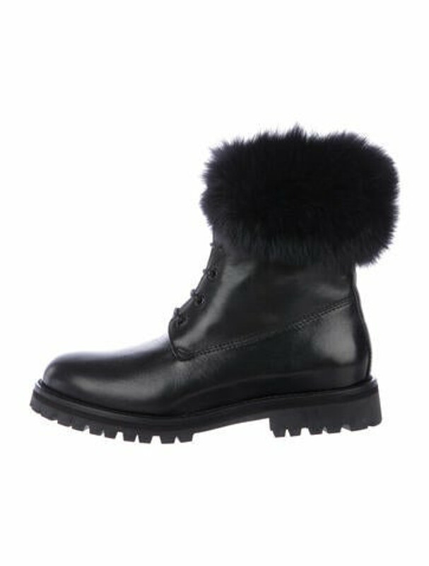 Black combat boots with fur Outlet