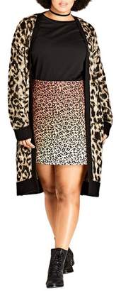 City Chic Leopard Lover Miniskirt