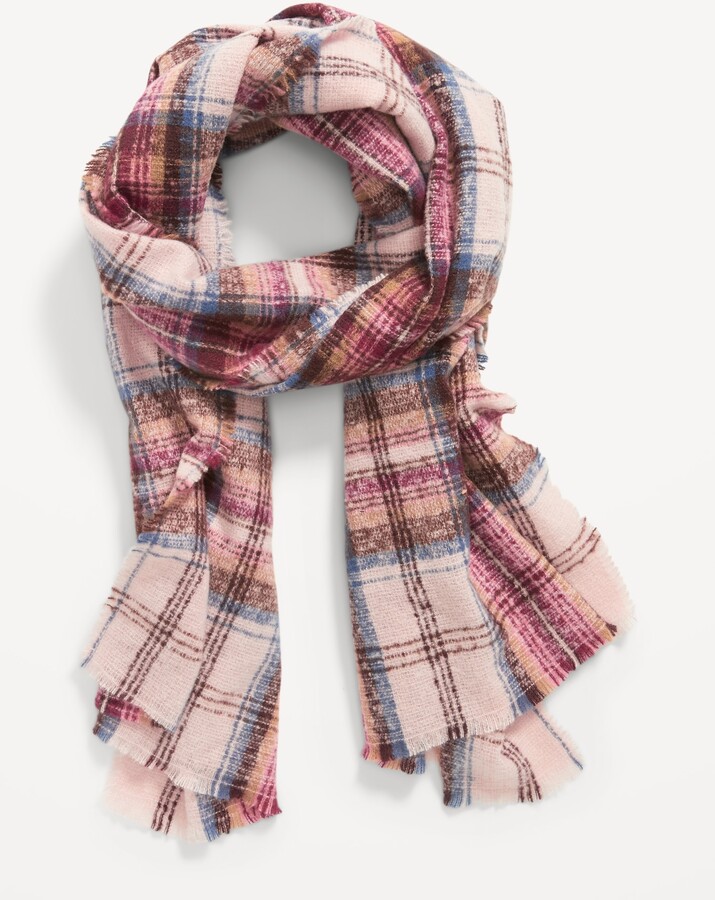 Pink Plaid Scarf | ShopStyle