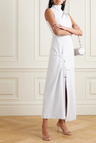 Thumbnail for your product : Off-White Drawstring-embellished Crepe Midi Dress - Light gray