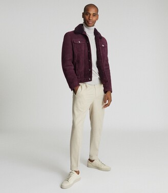 burgundy trucker jacket