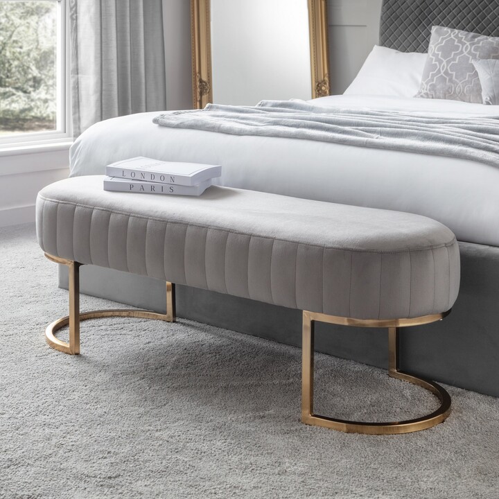 Dunelm Harrogate Dining Bench, Velvet Grey ShopStyle