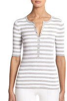 Thumbnail for your product : Michael Kors Striped Henley Top