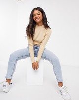 Thumbnail for your product : Brave Soul rigby cropped turtleneck jumper in rib