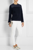 Thumbnail for your product : Victoria Beckham Denim-paneled wool top