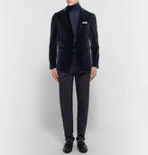 Thumbnail for your product : Canali Blue Kei Slim-Fit Unstructured Cotton-Velvet Blazer