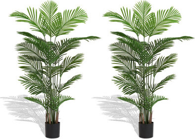 180cm Artificial Areca Palm Tree - Faux Tropical Plant in Pot, 2pcs/set | Indoor/Outdoor Modern Decor for Home, Office & Garden