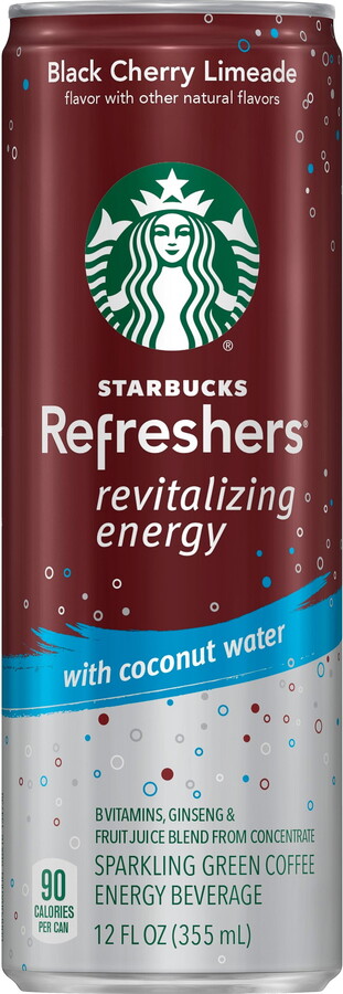 Starbucks Refreshers Energy Coffee Drink, Black Cherry Limeade, 12 Fl Oz Cans (12-Pack)