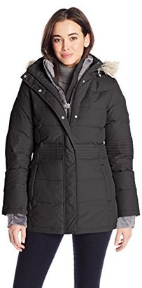Free Country Women's Bib Down Coat with Waist Channel Quilt Detail
