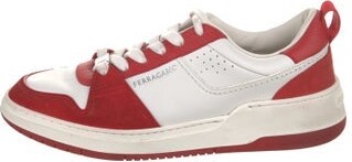 Ferragamo Leather Colorblock Pattern Sneakers