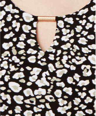 JM Collection Petite Printed Keyhole Tunic, Created for Macy's