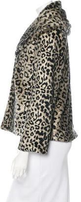 Alice + Olivia Leopard Print Faux Fur Jacket