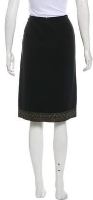 Celine Embroidered Knee-Length Skirt
