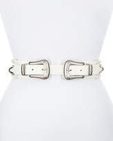 Thumbnail for your product : Rebecca Minkoff Whipstitched Double-Buckle Leather Belt