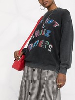Thumbnail for your product : R 13 Slogan-Print Round Neck Sweatshirt