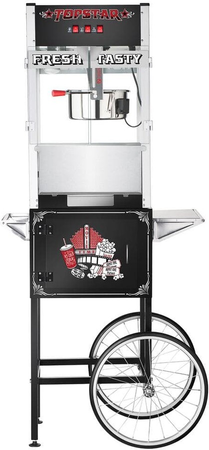 GREAT NORTHERN 12 oz. Black Top Star Commercial Quality Popcorn Machine with Cart