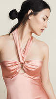 Thumbnail for your product : Jonathan Simkhai Structured Sateen Halter Slip Dress
