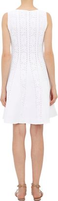 Valentino Mixed-Knit A-Line Dress-White