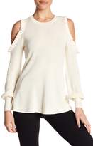 Thumbnail for your product : 1 STATE Ruffled Cold Shoulder Bubble Sleeve Sweater