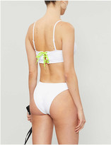 Thumbnail for your product : Hailey Bieber x Kelia Moniz Sporty neon logo-trimmed bandeau bikini top