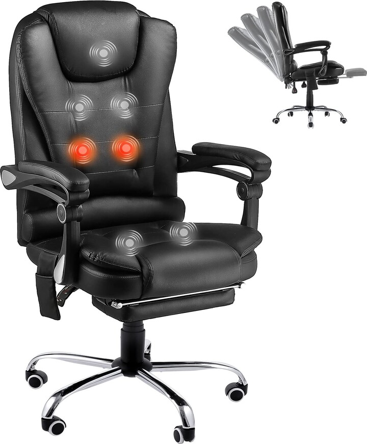 AECOJOY Heat & Massage Reclining Office Chair With Footrest ShopStyle