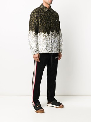 MSGM Leopard-Print Two-Tone Shirt-Jacket