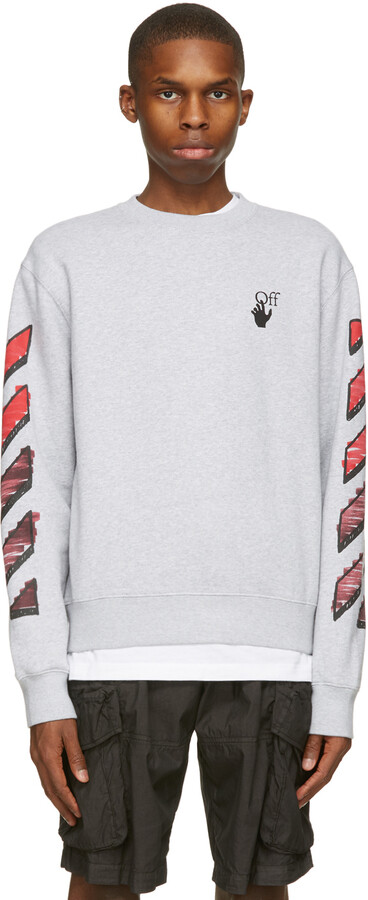 Off white red and blue hoodie Clearance