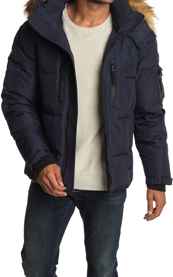 s13 men's quilted down jacket with hood