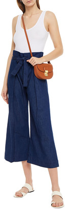 7 For All Mankind Lotta cropped belted high-rise wide-leg jeans