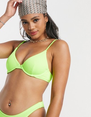 Neon green underwire bikini top Clearance