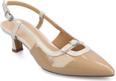 Journee Collection Padma Womens Pointed Closed Toe Kitten Heel Pumps