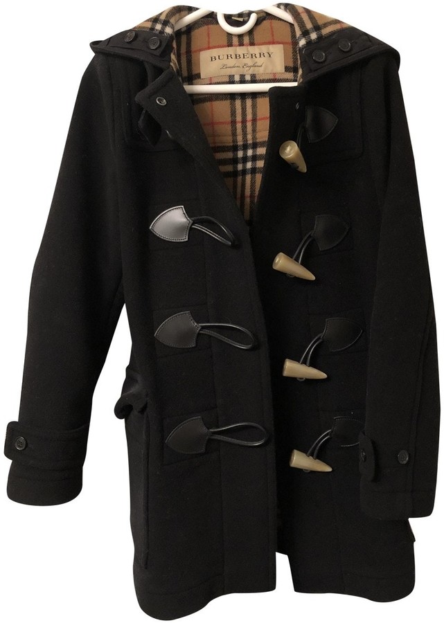burberry black wool coat