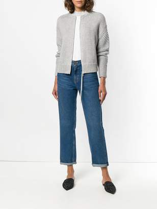 Fabiana Filippi contrast-cuff short-sleeve sweater
