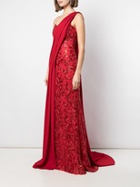 Thumbnail for your product : Tadashi Shoji Mira one-shoulder sequin gown