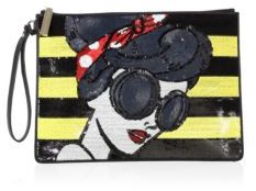 Alice + Olivia Stace Face Large Sequin Zip Pouch