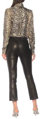 J Brand Mid-rise cropped leather pants