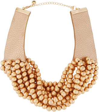 Lydell NYC Multi-Strand Beaded Torsade Choker Necklace, Gold