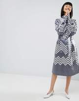 Thumbnail for your product : ASOS Metallic Midi Dress With Chevron Detail