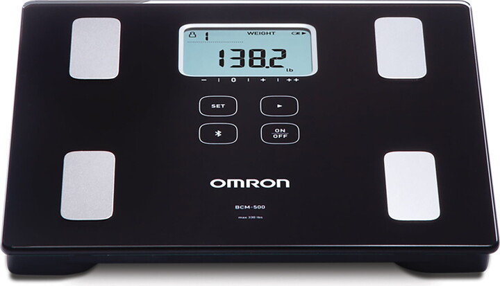 Omron Complete Wireless Upper Arm Blood Pressure Monitor and Single-Lead EKG Monitor and Body Composition 330-Lb. Capacity Bathroom Scale, BCM-500, BP7900