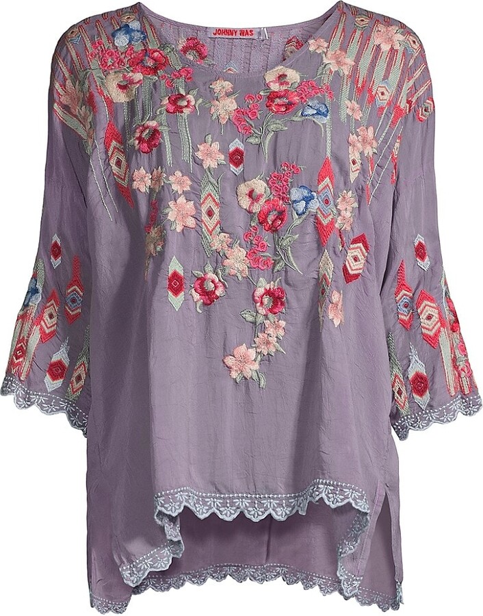 Johnny Was Embroidered Tamaryn Blouse Size XL New with Tags 16-18 Kleding Dameskleding Tops & T-shirts Blouses 
