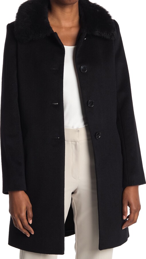 Sofia Cashmere Toscana Genuine Shearling Club Collar Jacket