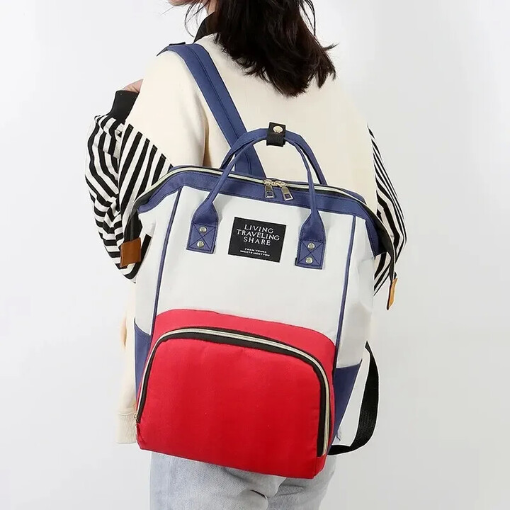 ESNone New Fashion Oxford Multi Functional Wear Resistant Insulation Large Capacity Zipper Mommy Bag Backpack for Travel
