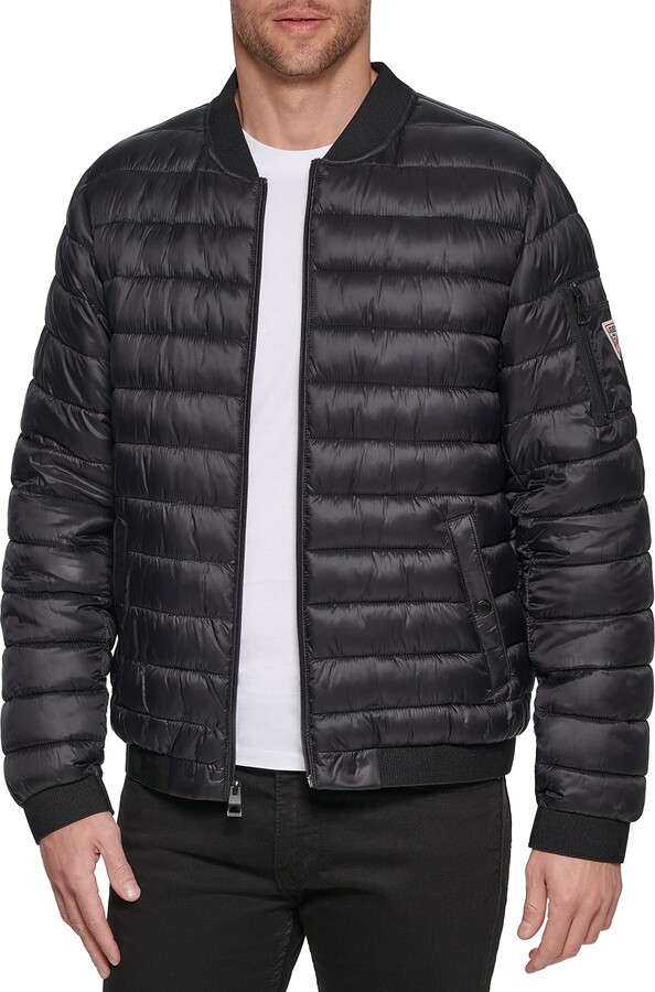 GUESS Men's Light Weight Long Sleeve Elastic Cuffs Bomber ShopStyle