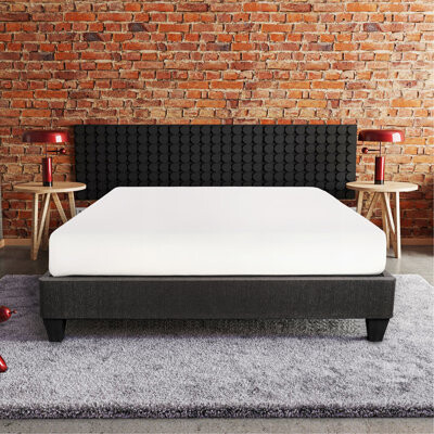 Contemporary 14 In. Platform Mattress Foundation, Upholstered Bed Frame Base