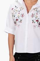 Thumbnail for your product : boohoo Womens Anna Embroidered Front Shirt in White size L