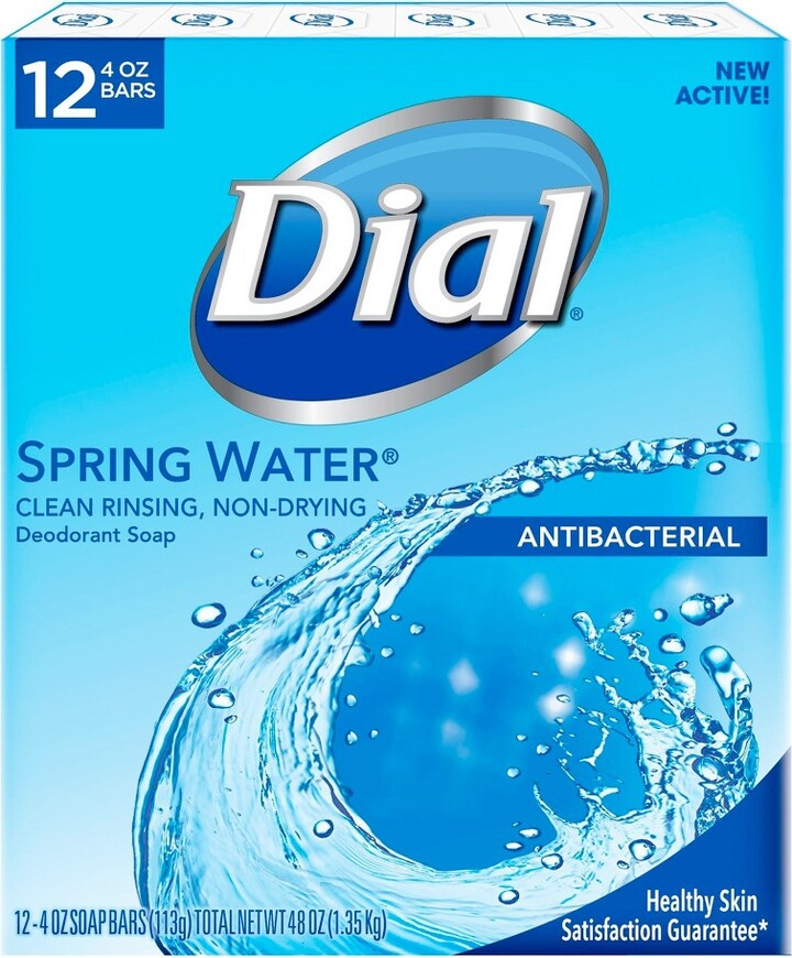 Dial Antibacterial Deodorant Spring Water Bar Soap 12pk 4oz each