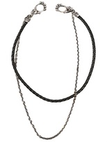 Thumbnail for your product : John Richmond Braided Leather & Metal Pocket Chain