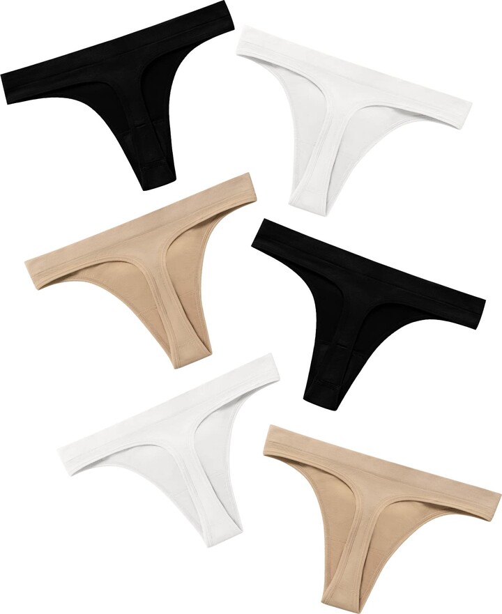 DEANGELMON Seamless Thongs for Women Sexy Low Rise Underwear No Show Thong  Panties Comfortable Breathable Multiple Pack